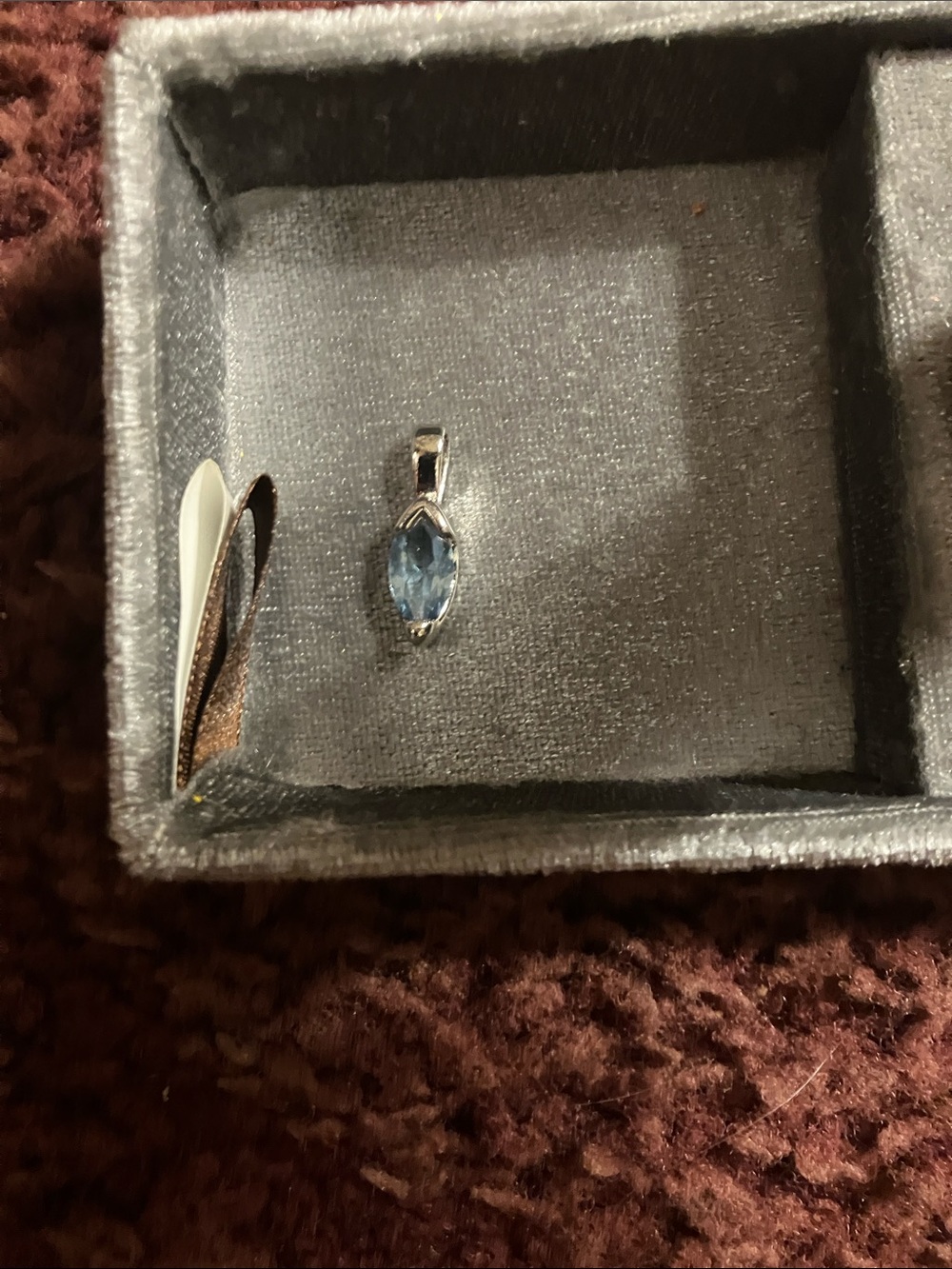 Marquise Blue Gemstone Sterling-Style Pendant Necklace - Elegant Blue Sparkle